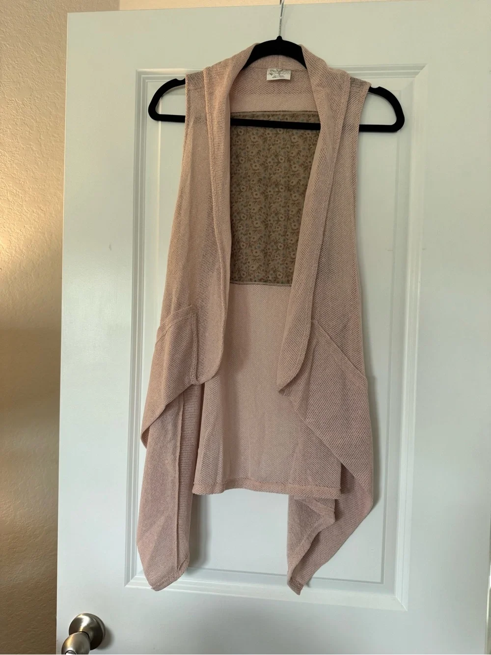Free People Blush Pink Open Knit Vest
